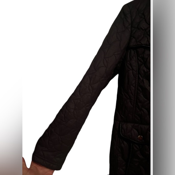 Larry Levine Womens Lightweight Quilted Textured Black Mid-length Puffer SzS - Picture 7 of 14
